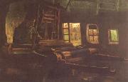 Weaver,Interior with Three Small Windows (nn04), Vincent Van Gogh
